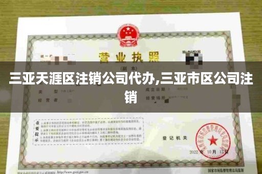 三亚天涯区注销公司代办,三亚市区公司注销