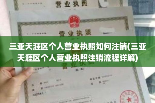三亚天涯区个人营业执照如何注销(三亚天涯区个人营业执照注销流程详解)