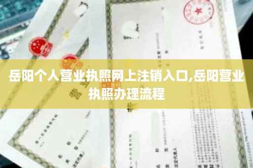 岳阳个人营业执照网上注销入口,岳阳营业执照办理流程