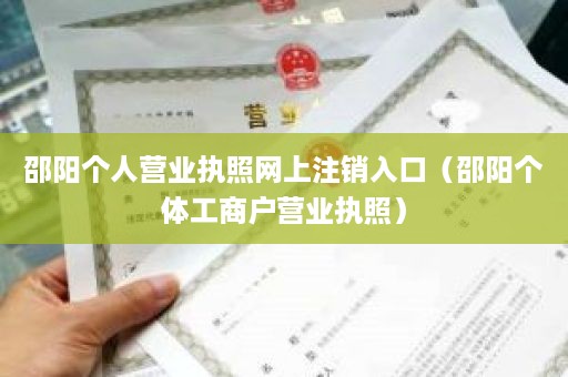 邵阳个人营业执照网上注销入口（邵阳个体工商户营业执照）
