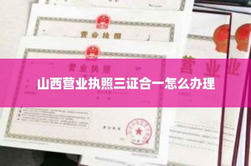 山西营业执照三证合一怎么办理