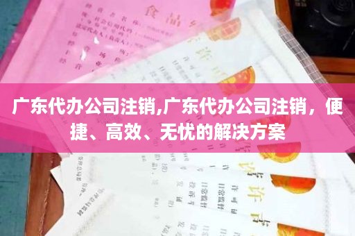 广东代办公司注销,广东代办公司注销，便捷、高效、无忧的解决方案