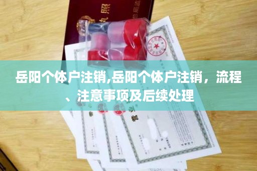 岳阳个体户注销,岳阳个体户注销，流程、注意事项及后续处理