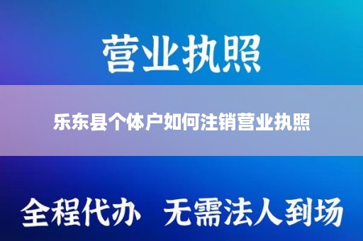 乐东县个体户如何注销营业执照