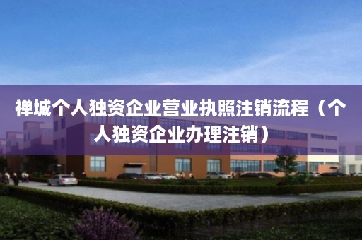 禅城个人独资企业营业执照注销流程（个人独资企业办理注销）