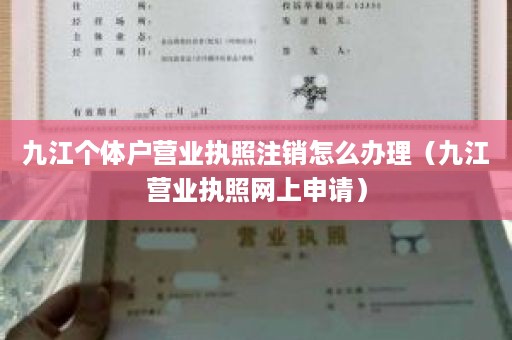 九江个体户营业执照注销怎么办理（九江营业执照网上申请）