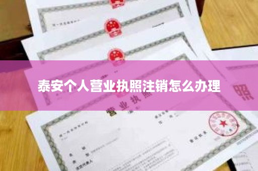 泰安个人营业执照注销怎么办理