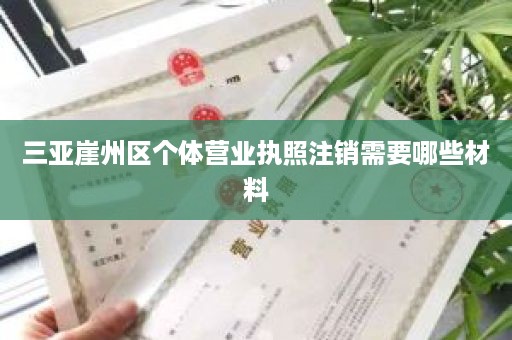 三亚崖州区个体营业执照注销需要哪些材料