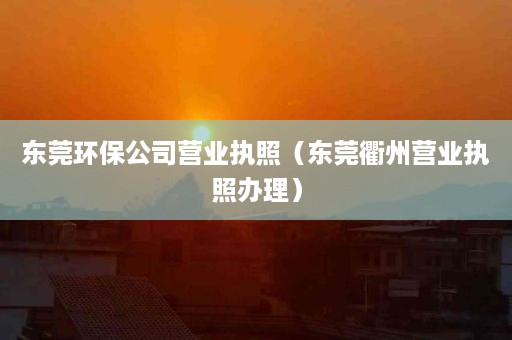 东莞环保公司营业执照（东莞衢州营业执照办理）