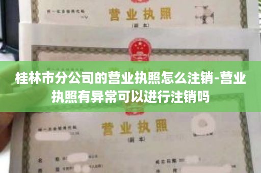 桂林市分公司的营业执照怎么注销-营业执照有异常可以进行注销吗