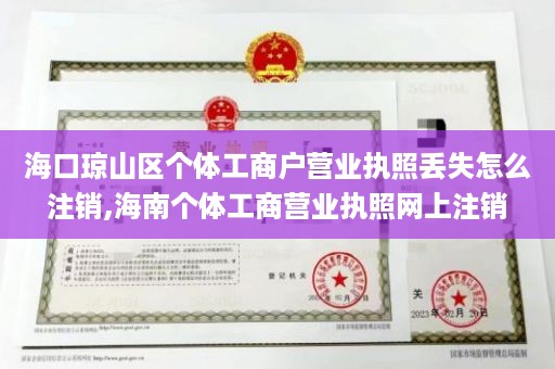 海口琼山区个体工商户营业执照丢失怎么注销,海南个体工商营业执照网上注销