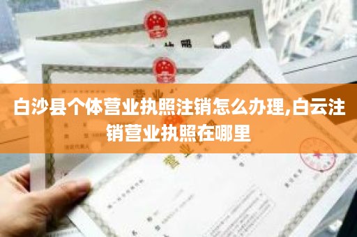 白沙县个体营业执照注销怎么办理,白云注销营业执照在哪里