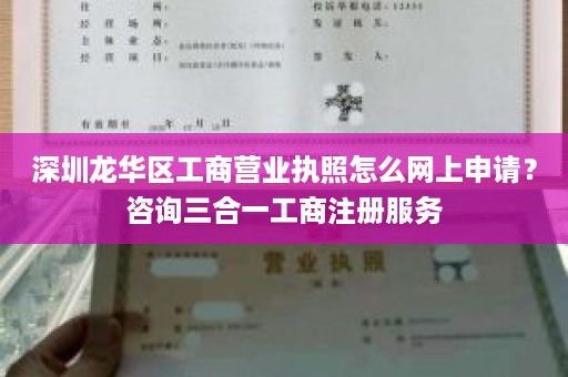 深圳龙华区工商营业执照怎么网上申请？咨询三合一工商注册服务