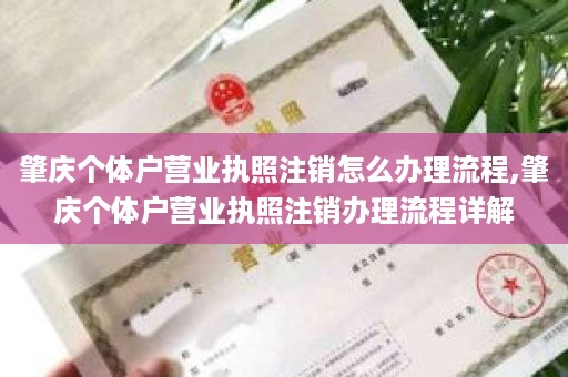 肇庆个体户营业执照注销怎么办理流程,肇庆个体户营业执照注销办理流程详解
