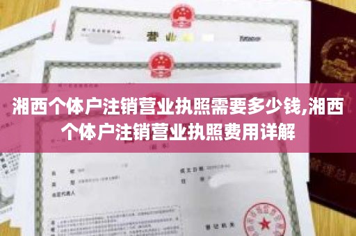 湘西个体户注销营业执照需要多少钱,湘西个体户注销营业执照费用详解