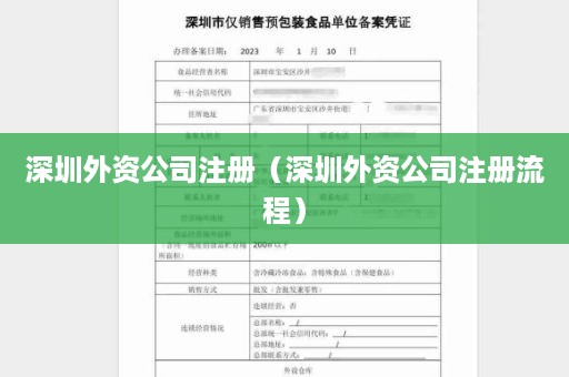 深圳外资公司注册（深圳外资公司注册流程）