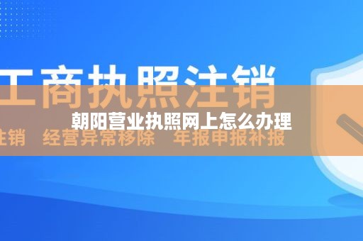 朝阳营业执照网上怎么办理