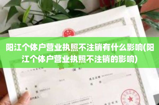阳江个体户营业执照不注销有什么影响(阳江个体户营业执照不注销的影响)