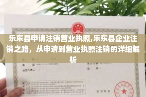 乐东县申请注销营业执照,乐东县企业注销之路，从申请到营业执照注销的详细解析