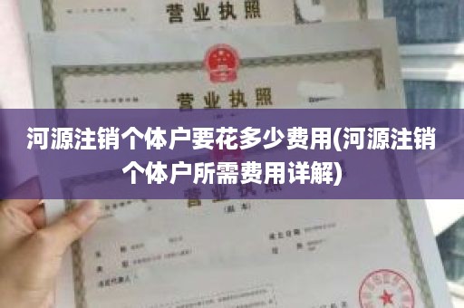 河源注销个体户要花多少费用(河源注销个体户所需费用详解)
