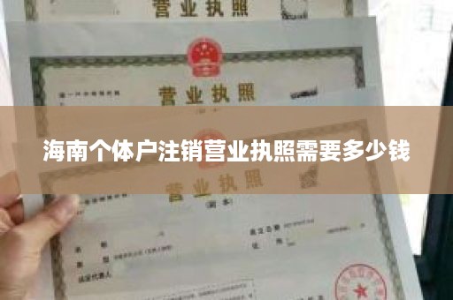 海南个体户注销营业执照需要多少钱