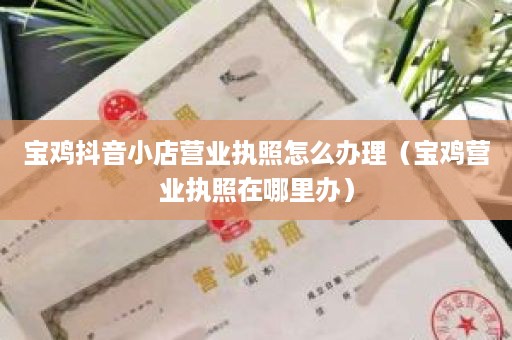 宝鸡抖音小店营业执照怎么办理（宝鸡营业执照在哪里办）