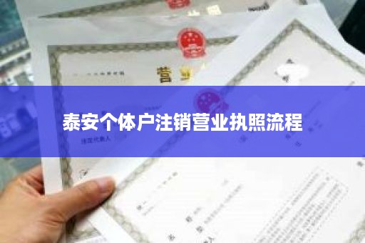泰安个体户注销营业执照流程