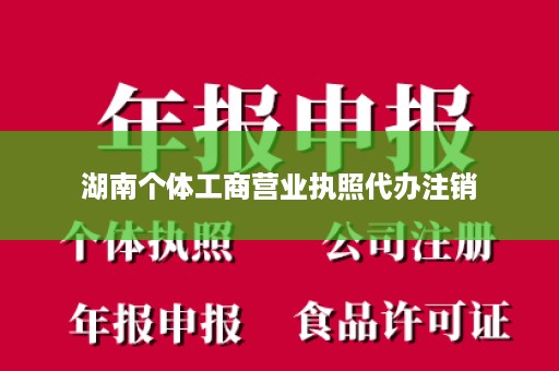 湖南个体工商营业执照代办注销