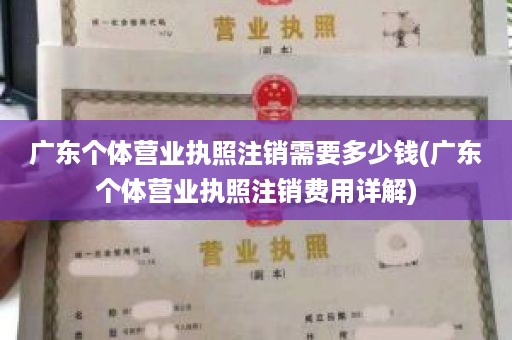 广东个体营业执照注销需要多少钱(广东个体营业执照注销费用详解)