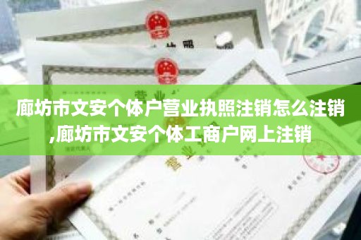 廊坊市文安个体户营业执照注销怎么注销,廊坊市文安个体工商户网上注销