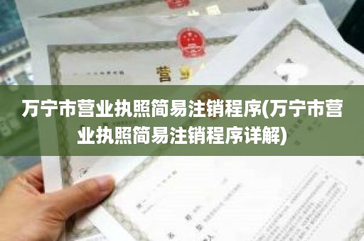 万宁市营业执照简易注销程序(万宁市营业执照简易注销程序详解)