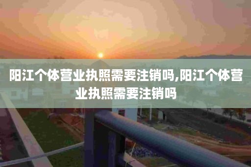 阳江个体营业执照需要注销吗,阳江个体营业执照需要注销吗
