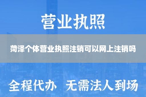 菏泽个体营业执照注销可以网上注销吗