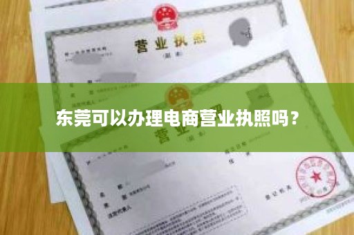 东莞可以办理电商营业执照吗？