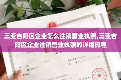三亚吉阳区企业怎么注销营业执照,三亚吉阳区企业注销营业执照的详细流程