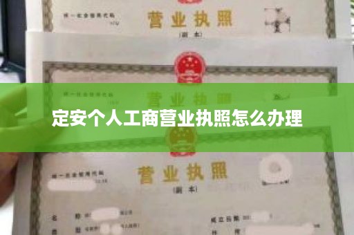 定安个人工商营业执照怎么办理