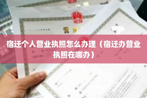 宿迁个人营业执照怎么办理（宿迁办营业执照在哪办）
