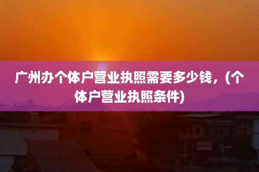 广州办个体户营业执照需要多少钱，(个体户营业执照条件)