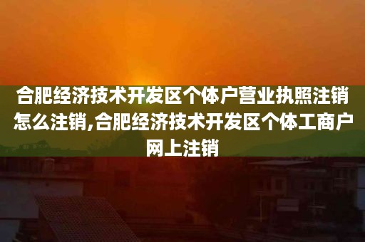 合肥经济技术开发区个体户营业执照注销怎么注销,合肥经济技术开发区个体工商户网上注销