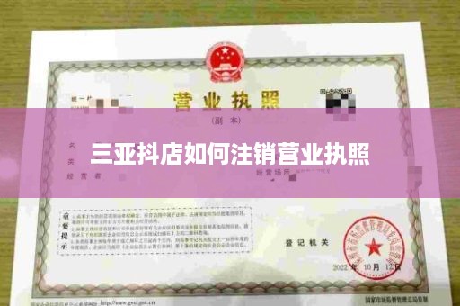 三亚抖店如何注销营业执照