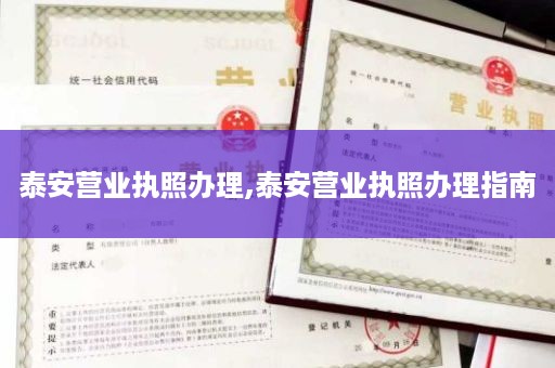 泰安营业执照办理,泰安营业执照办理指南