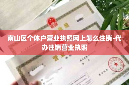 南山区个体户营业执照网上怎么注销-代办注销营业执照