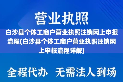 白沙县个体工商户营业执照注销网上申报流程(白沙县个体工商户营业执照注销网上申报流程详解)