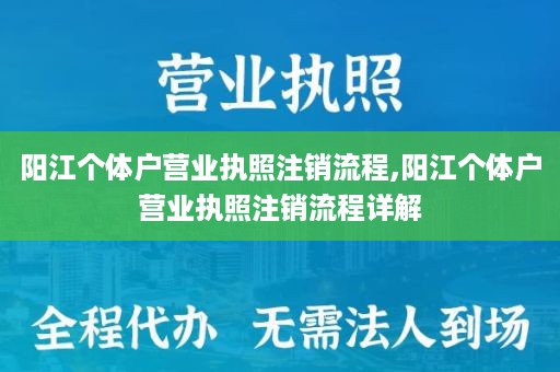 阳江个体户营业执照注销流程,阳江个体户营业执照注销流程详解