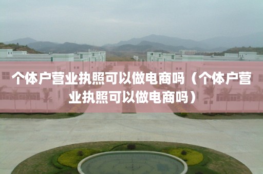个体户营业执照可以做电商吗（个体户营业执照可以做电商吗）