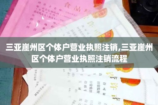 三亚崖州区个体户营业执照注销,三亚崖州区个体户营业执照注销流程