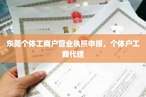 东莞个体工商户营业执照申报，个体户工商代理