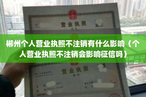 郴州个人营业执照不注销有什么影响（个人营业执照不注销会影响征信吗）