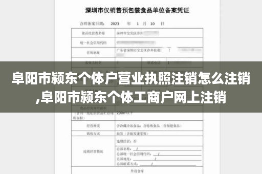 阜阳市颍东个体户营业执照注销怎么注销,阜阳市颍东个体工商户网上注销