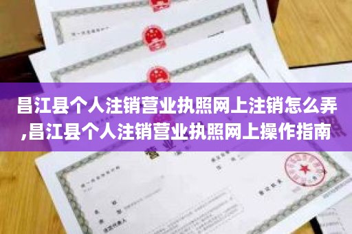 昌江县个人注销营业执照网上注销怎么弄,昌江县个人注销营业执照网上操作指南